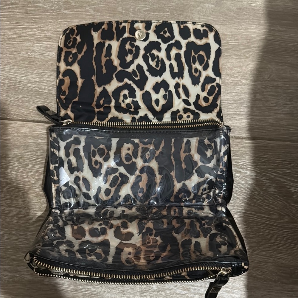 Victoria's Secret Brown and Black Cosmetic Bag